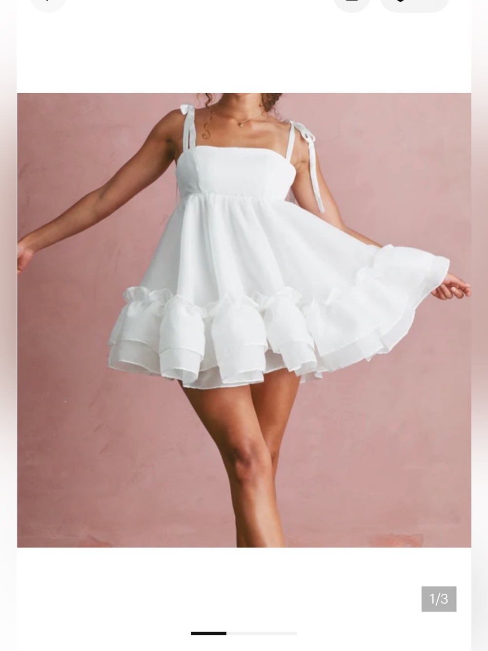 Klesis white ruffle mini dress (brand new with tags)